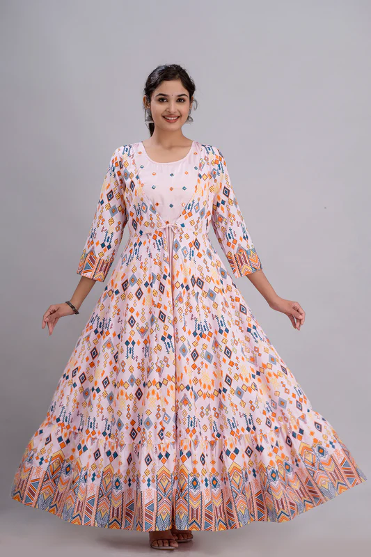 Wedding party wear Emroidered long gown7